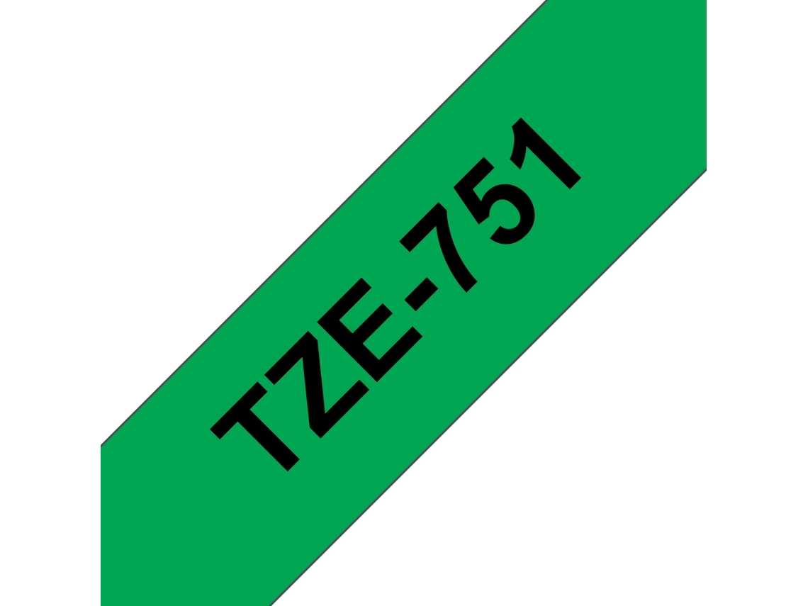 Cinta laminada Compatible Brother Tze751 Texto Negro / Fondo Verde 24Mm X 8M