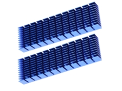 2 Piezas Disipador De Calor De Aluminio Radiador Enfriador Cpu Componentes Industriales Azul Real P35x14x120