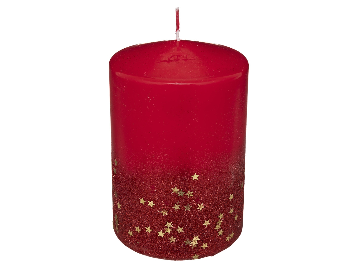 Vela de purpurina roja 15 x 10 - FEERIC LIGHTS & CHRISTMAS
