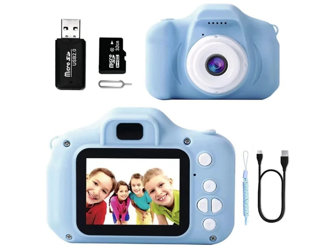 Cámara digital para bebés, mini videocámara 1080P con tarjeta SD de 32 GB, ideal para regalo de Navidad o cumpleaños, color azul Yizhood
