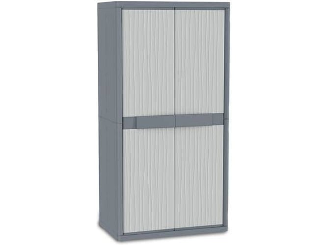 Terry Jumbo 3900 uw armario exterior 2 puertas divisor vertical 4 estantes internos gris 897x537x180 cm