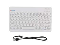 Teclado Bluetooth inalámbrico ultrafino, estilo retro punk, compatible con Windows, OS X, Android e iOS, luz dorada (blanco)