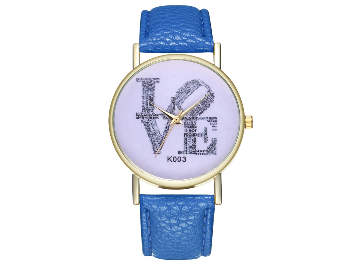 Reloj De Pareja Love Fashion Con Correa De Cuero, Movimiento De Cuarzo Analógico (azul)