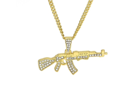 Collar colgante de aleación helado con cadena de oro cubano de hip hop Miami Miami