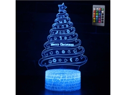 Lámpara de mesa 3D con diseño de árbol de Navidad, luz nocturna LED con control remoto, regalo creativo colorido
