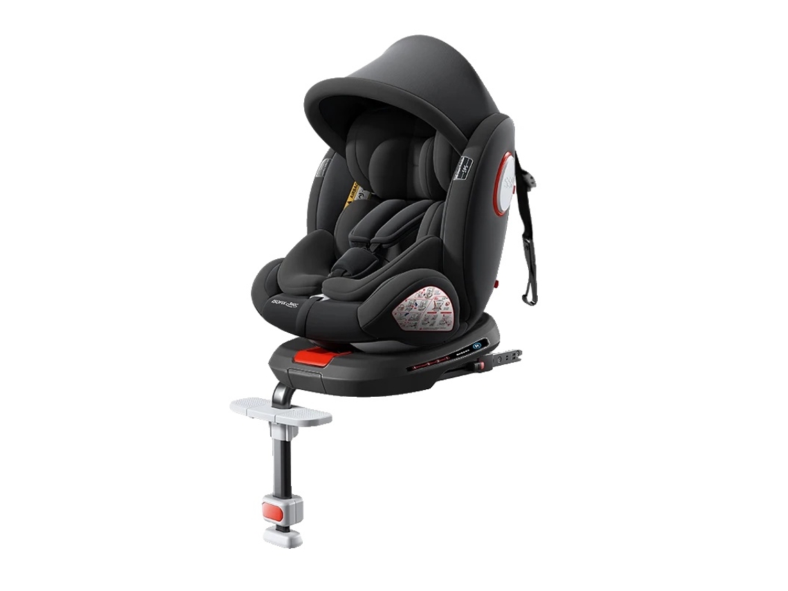 Silla de coche infantil ajustable, sistema Isofix, rotación de 360°, color negro premium OEM