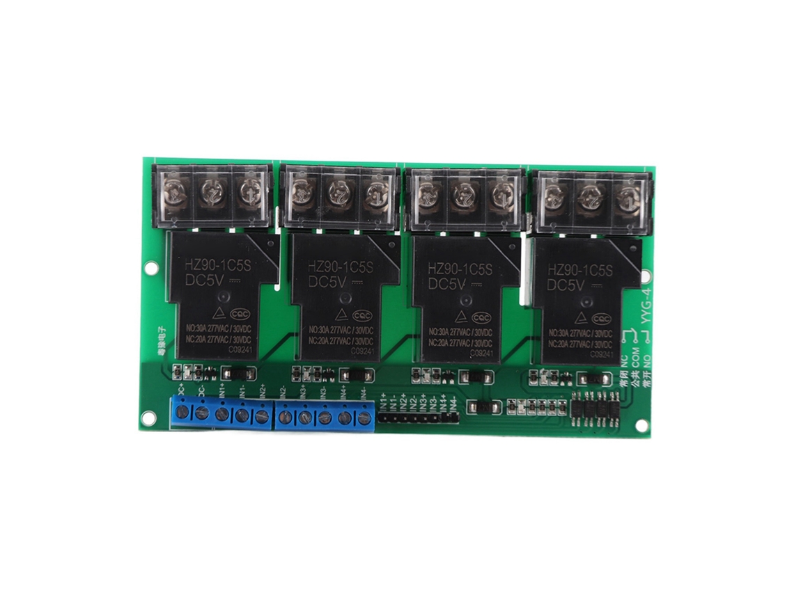 Módulo De Relé De Cuatro Vías 30a, Optoacoplador De Aislamiento Para Panel De Control Dc5v Yyg-4