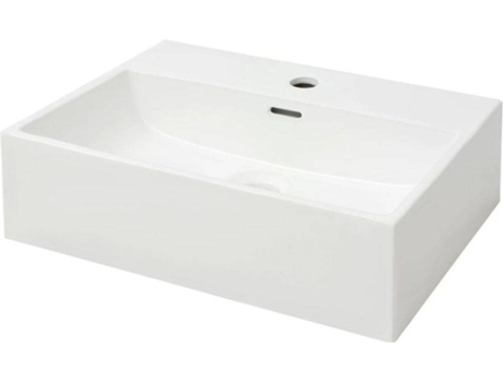 Lavabo VIDAxL con Orificio Para Grifo Cerámica Blanco 51,5x38,5x15 cm
