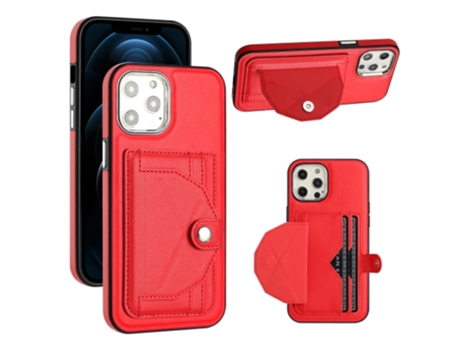 Funda Mobile Phone Cases Shockproof With Card para iPhone 12 Pro Max Piel Marrón