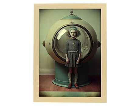 NACNIC Poster Cama Cápsula En Estilo Surrealismo Cinematográfico Ilustraciones Y Grabados De Historieta Abstracta Y Artística A3 Marcos Madera