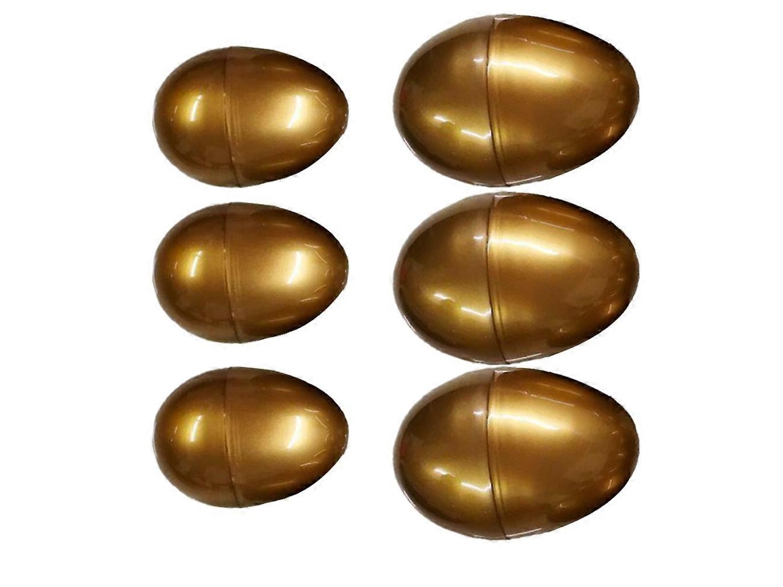 Rebe-6 Huevos De Pascua Metálicos Diy Regalo Adornos Fiesta Pascua Material Pp Duradero Reutilizable 5,5*7,5 Cm Dorado