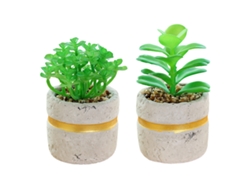 2 uds flores artificiales, bonsái suculento simulado, pequeños adornos creativos en maceta NEVEANCE