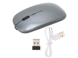 Ratón Inalámbrico Led De 2,4 Ghz Con Dpi Ajustable, Carga Usb, Silencioso, Antihuellas Para Portátil, Gris.