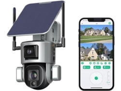 Cámara De Seguridad Exterior 4k De 8 Mp Con Alimentación Solar Y Conexión 4g, Con Doble Pantalla.