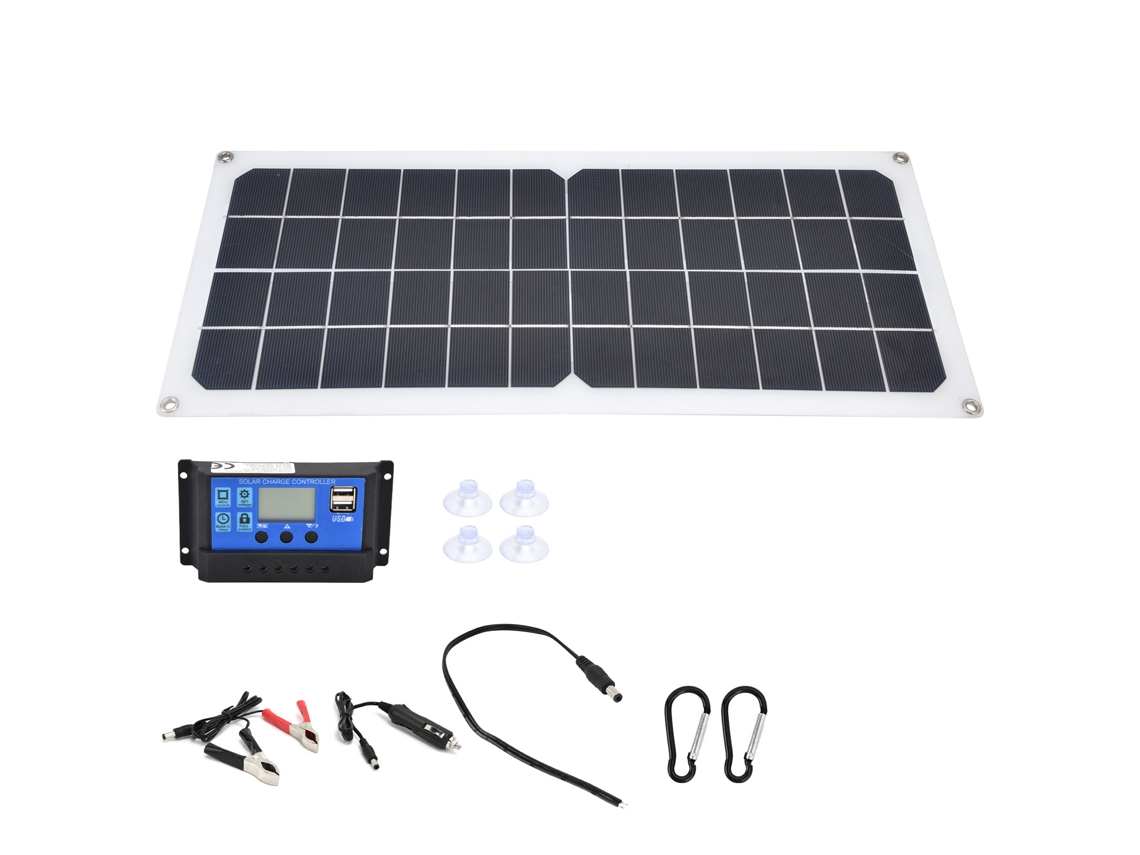 Kit De Cargador De Panel Solar De 10 W Con Controlador De 60 A Y Puertos Usb Para Autocaravanas, Barcos, Aviones Y Satélites.