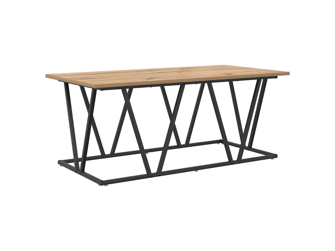 Mesa de centro HARLANV1 de roble artesanal, 100x50x40 cm