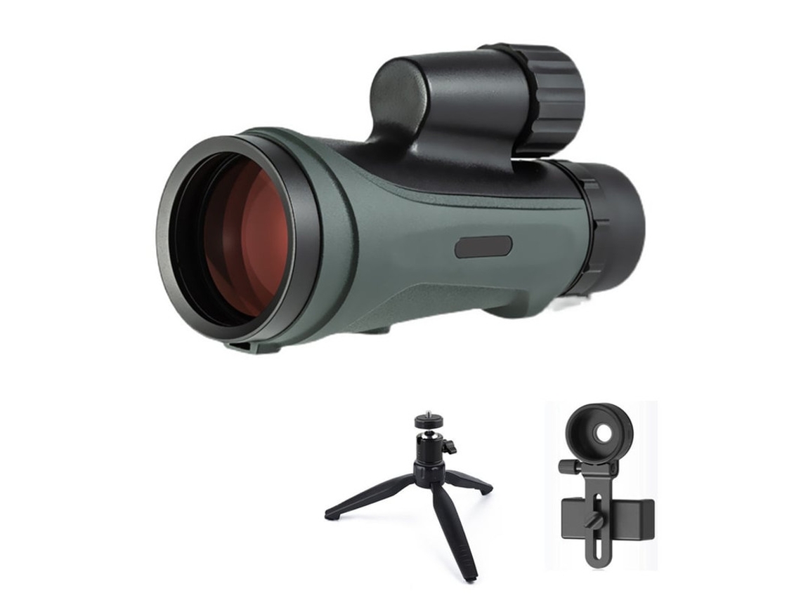 Telescopio monocular FMC 12x50, resistente a la niebla, IP67, impermeable, portátil, con prisma de fase Bak4 y revestimiento dieléctrico Bestvite (verde)