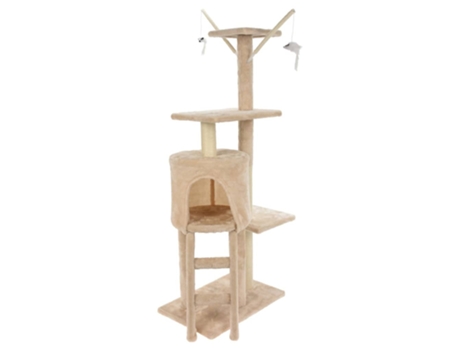 Pets Collection Torre rascador para gatos 45x30x110 cm beige