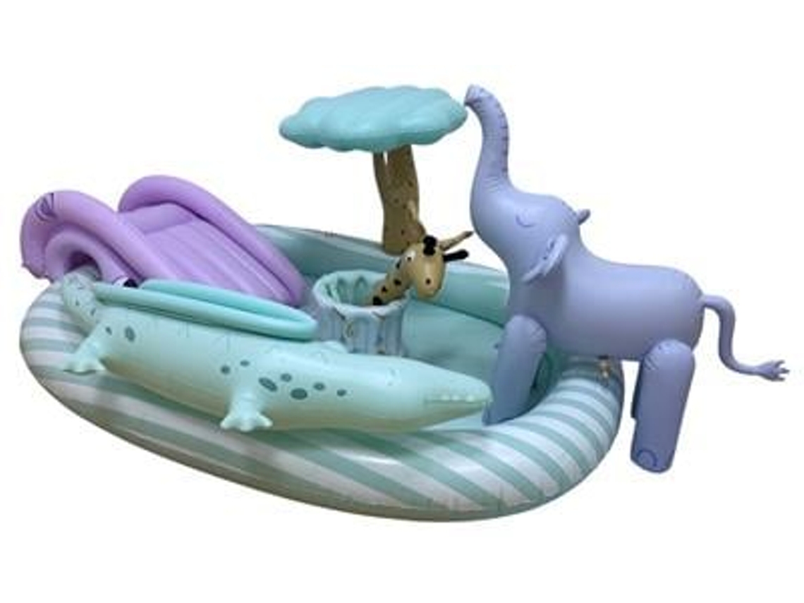 Piscina infantil hinchable Swim Essentials Safari Adventure de 210 x 150 cm con estampado animal