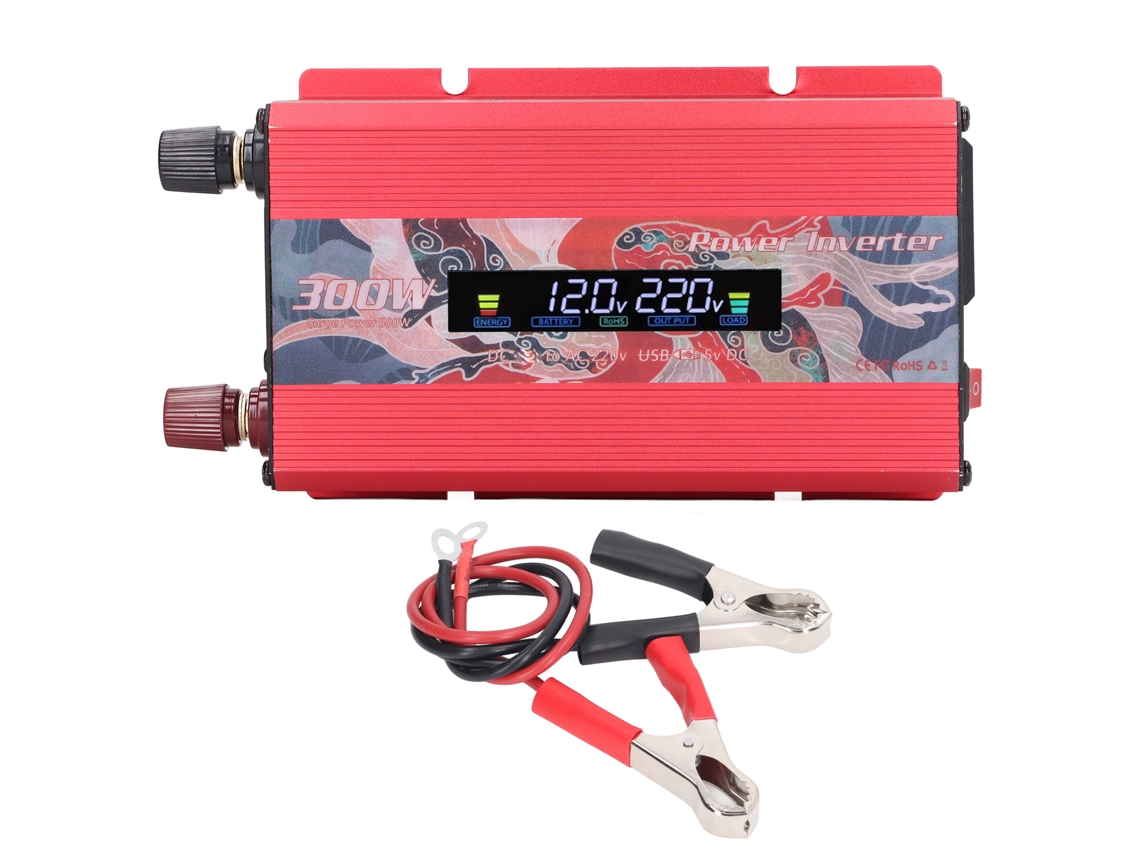 Inversor De Corriente De 300 W Para Coches, Onda Sinusoidal, 220 V, Usb, 2,0 A, Lcd, Convertidor Solar