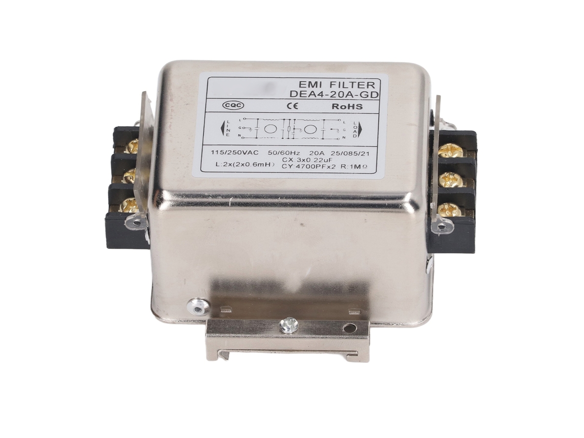 Filtro Emi Supresor De Ruido De Potencia 2 Polos 1 Fase 115v 20a 50/60hz