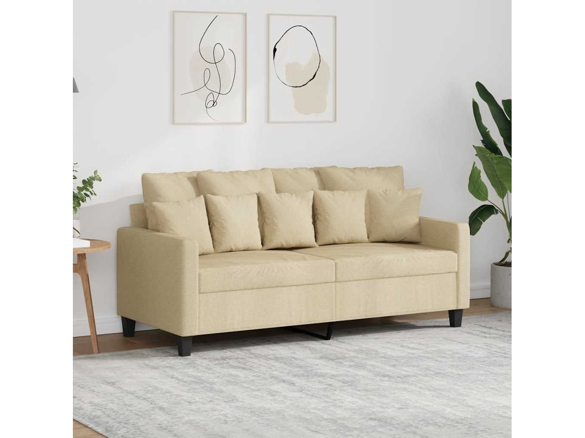 Sofá De 2 Plazas | Sofá De Salón | Sofá De Descanso De Tela Color Crema 140 Cm