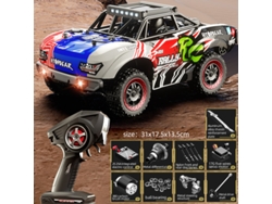Coche RC Big Foot 1/18 4x4, 31 km/h, todoterreno, alta velocidad, azul y rojo, Aeuzwr