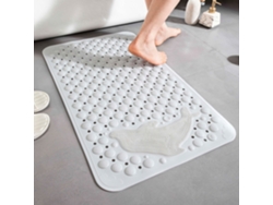 Alfombra De Baño Antideslizante Con Potente Ventosa Para Ducha Y Masaje De Pies (blanca/35x70cm) Gertiz