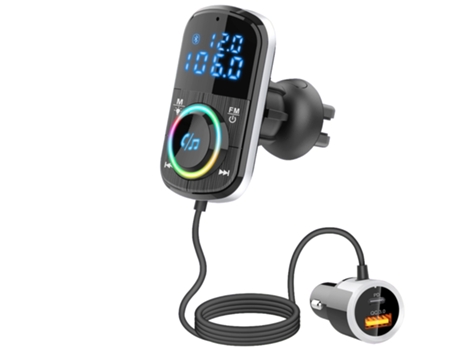 Transmisor FM inalámbrico Bluetooth Reproductor de MP3 para coche Multifuncional CZ-MP3-27 Negro PETHUEL