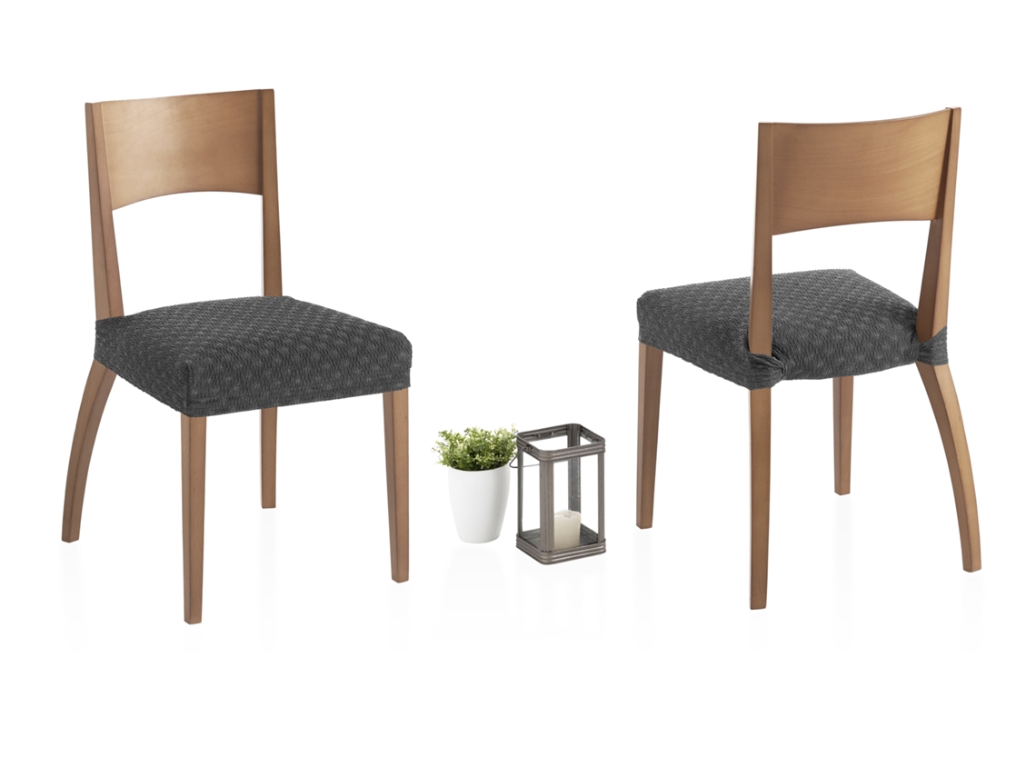 Pack de 2 Fundas Elásticas para Silla Olivia MILICA (45 x 45 cm - 60% Poliéster y 35% Algodón - Gris)