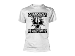 Rockinstone Corrosion Of Conformity 'skull Logo' (white) Camiseta Unisex--xxl