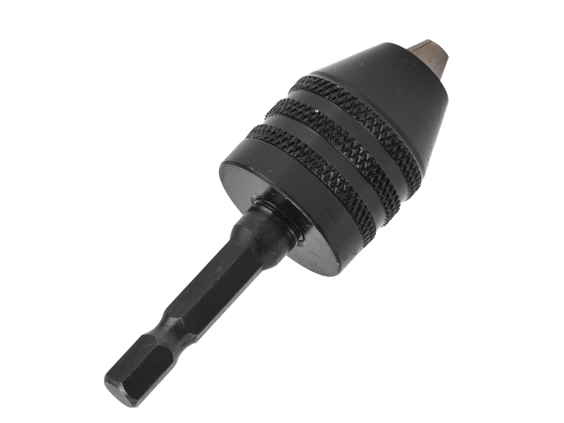Adaptador de taladro atornillador de impacto sin llave (3 mordazas, hexagonal de 1/4")
