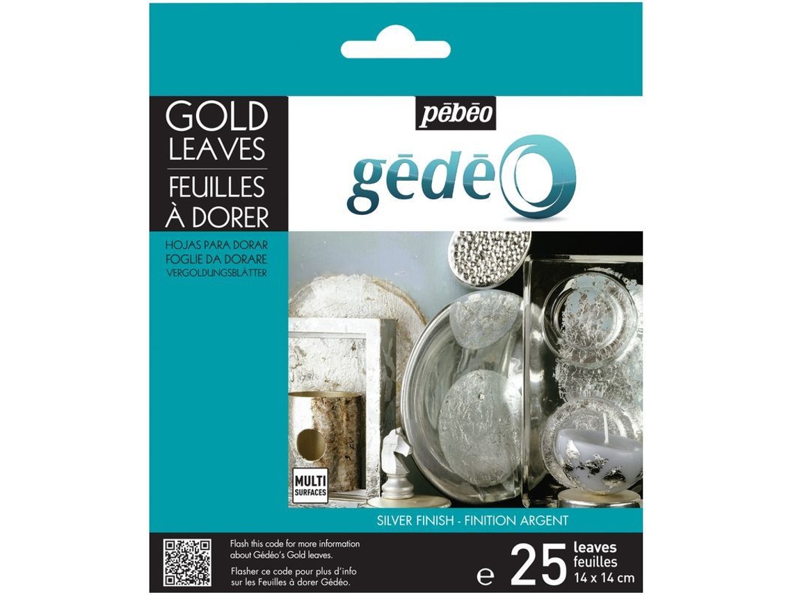 25 hojas de dorado acabado plata - 14x14 cm