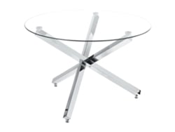 Mesa de comedor BELIANI Butler de Acero Plateado 110x110x73