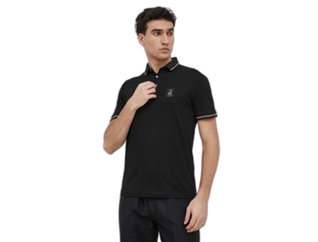 Polo para Hombre ARMANI EXCHANGE (L - Algodón - Negro)
