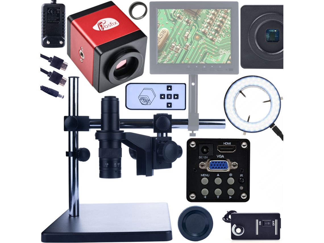Microscopio digital Earth Pro Mcep-0.5x-pzrr – Zoom 7-45x | Iluminador LED 56x | Uso en electrónica y biología
