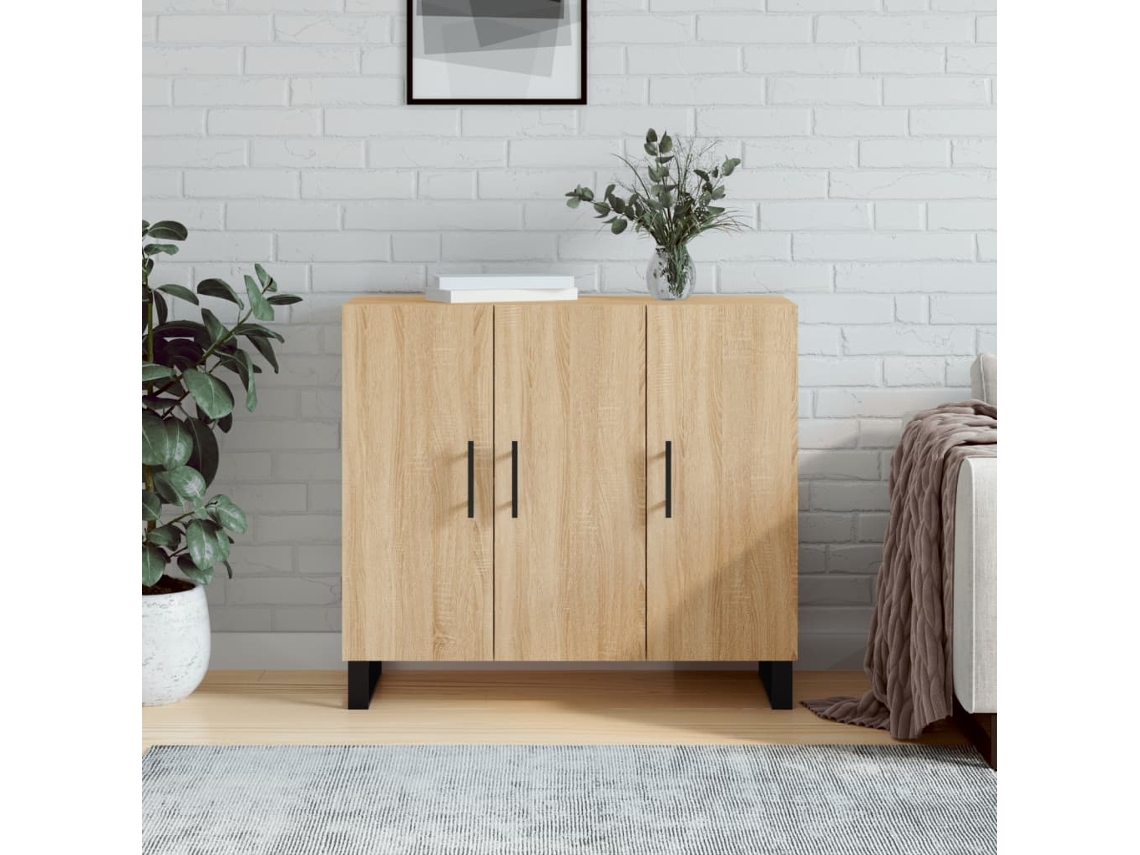 Aparador De Madera De Ingeniería Roble Sonoma 90x34x80 Cm