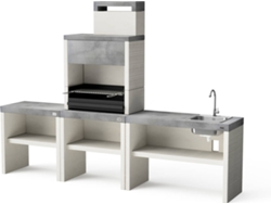 Parrilla para barbacoa TUOZI Outdoor Kitchen Plan (blanco, gris - 266 x 47 x 192 cm)