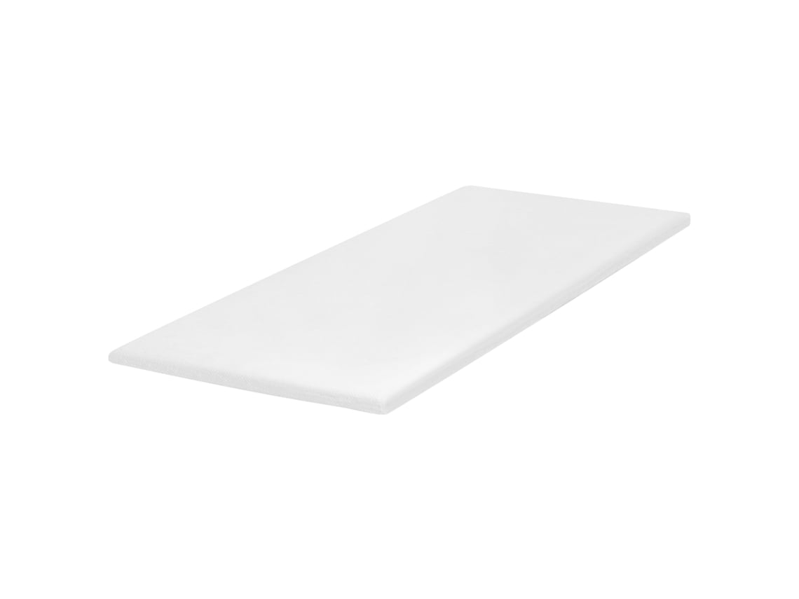 Protector de cama de espuma de poliuretano Beliani Restful blanco 90x200x3.5