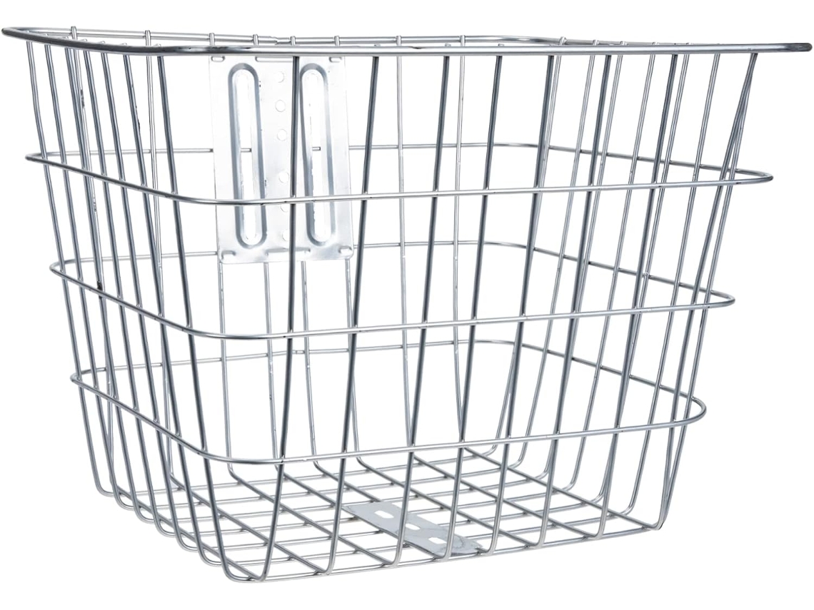 Cesta plateada gruesa para manillar de bicicleta, ideal para llevar objetos. Gokoco