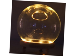 Tapa De Cristal Esférica, Base De Madera, Pantalla Decorativa, Centro De Mesa