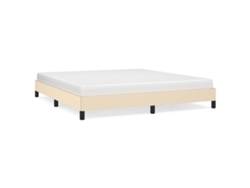 Maison Exclusive - Cama Sin Colchón Tela Color Crema 160x200 Cm