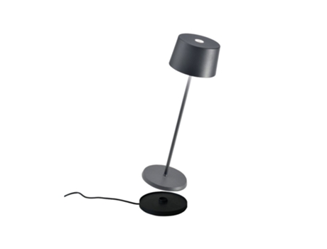 Lámpara de mesa LED Olivia Pro Dark Grey, recargable y regulable ZAFFERANO