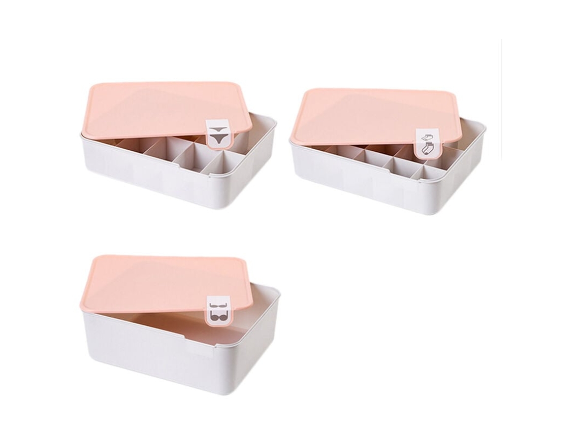 Cajas apilables para guardar sujetadores y ropa interior con tapa, rejilla, cajón, armario y valla - Accesorios de almacenamiento