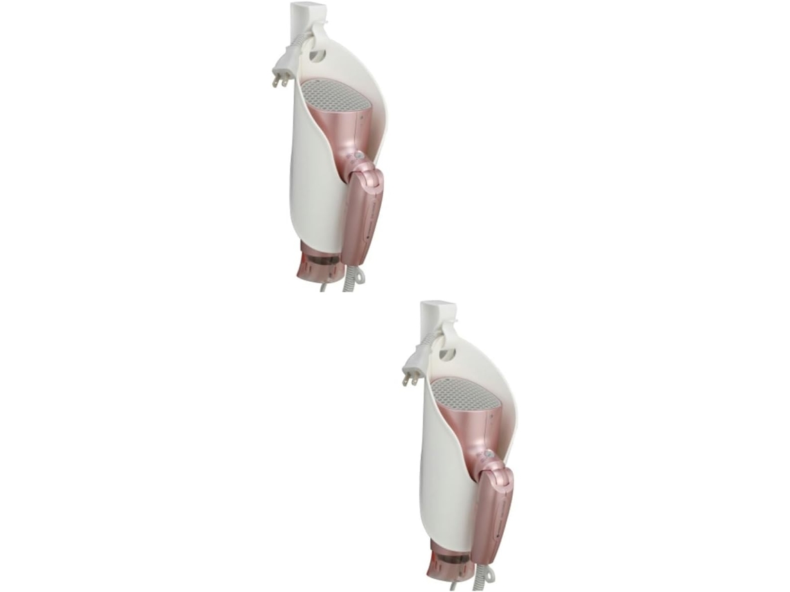 Soporte para secador de pelo de 2 piezas, sin necesidad de taladrar, organizador de baño, práctico estante y Slowmoose