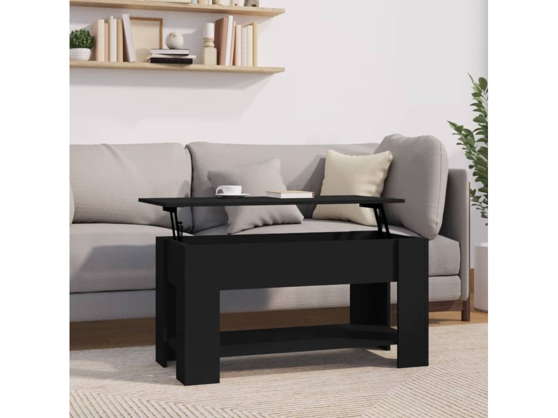 Mesa de Centro Apoyo 101X49X52 cm Madera Procesada Negro