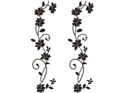 Juego De 2 Pegatinas De Pared Negras De Pvc Con Diseño De Flores Y Enredaderas, De 30x105 Cm, Para La Decoración De Dormitorios, Salas De Estar U Oficinas.