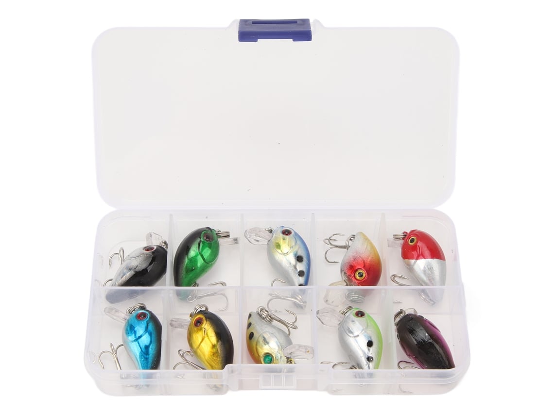 Danu26-kit De 10 Iscas De Pesca Minnow Crankbait Duros Para Agua Salada Y Dulce Bass Fishing