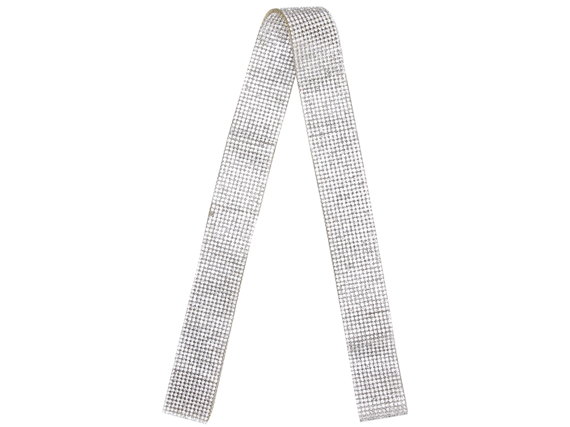 Cinturón Adhesivo De Diamantes De Cristal, Termofusible, Para Decoración De Ropa Y Accesorios, 0,5 Yardas, Blanco.