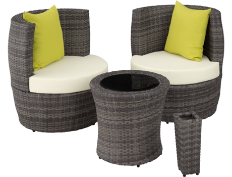 Conjunto de Jardín TECTAKE Nizza (Gris - Aluminio - 68x71x72 cm)